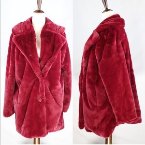 Rachel Zoe Faux Fur Red Coat